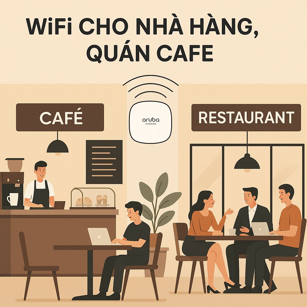 : Aruba AP 225, wifi cho quán cafe, wifi cho nhà hàng,