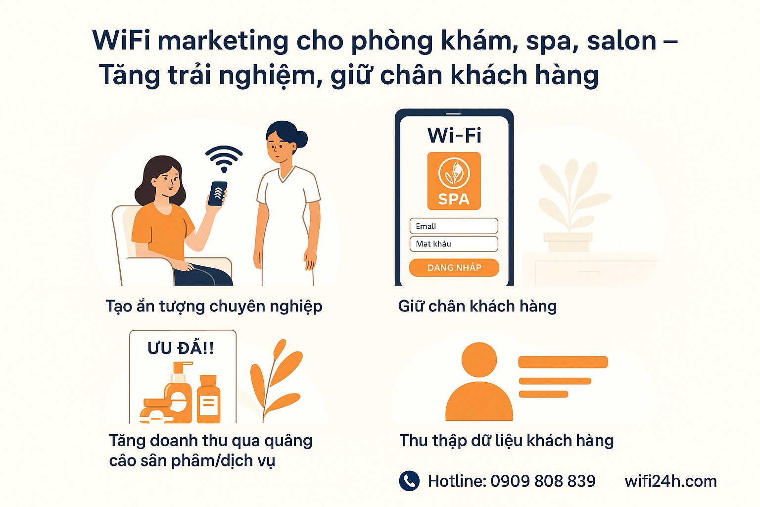 WiFi Marketing cho phòng khám, spa, salon – Tăng trải nghiệm, giữ chân khách hàng