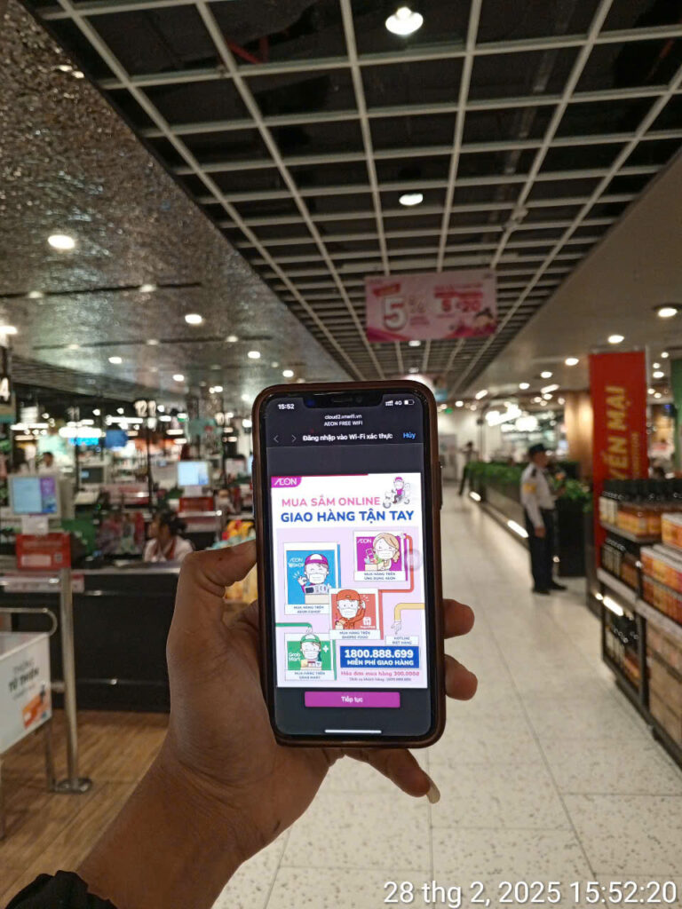 WiFi24h Triển Khai Thành Công Giải Pháp WiFi Marketing Tại Chuỗi Siêu Thị Nhật Bản AEON