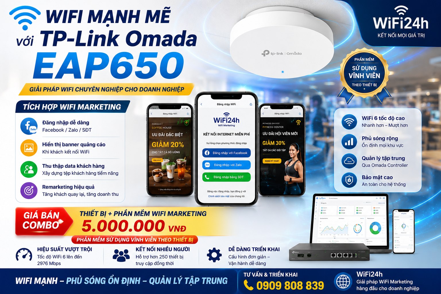 thiết bị wifi marketing trọn gói